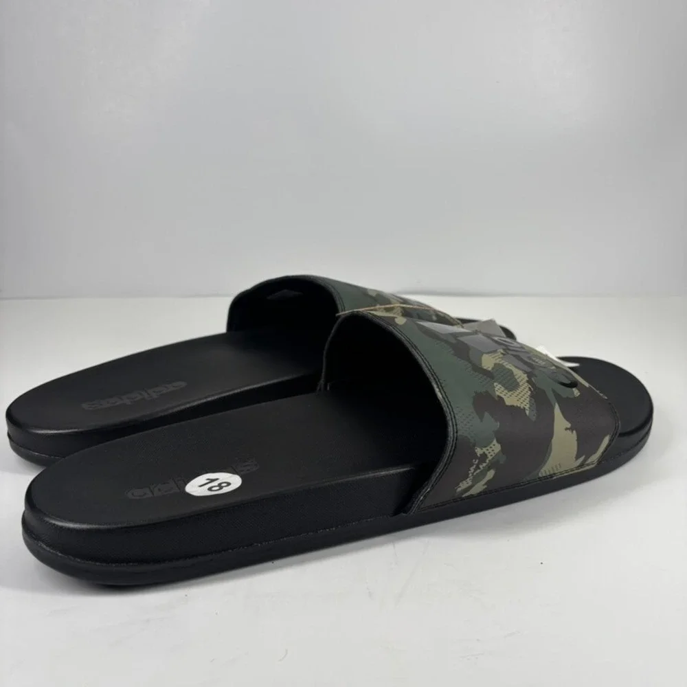 Adidas‎ Adilette Men's US 18 Camouflage Cloudfoam Slip-On Comfort Slide Sandals